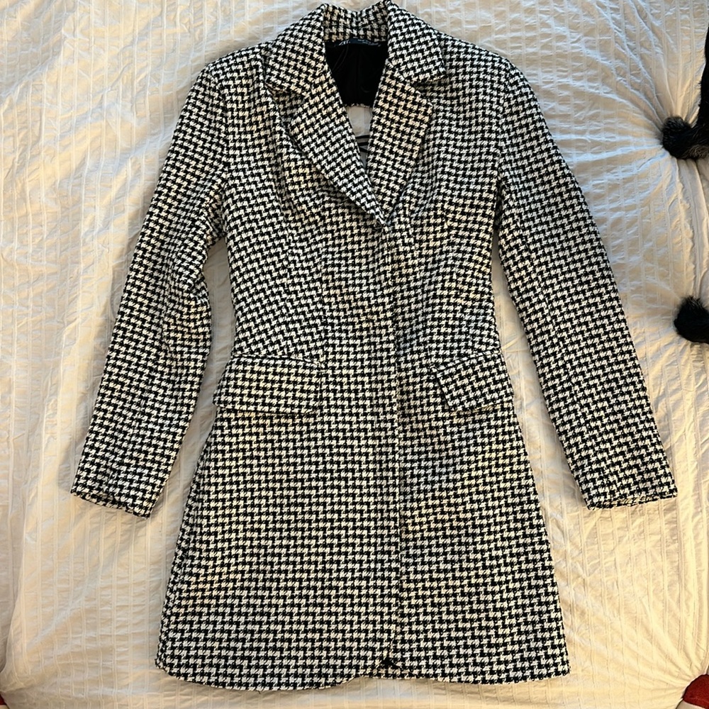 Zara tweed houndstooth blazer dress (xs)